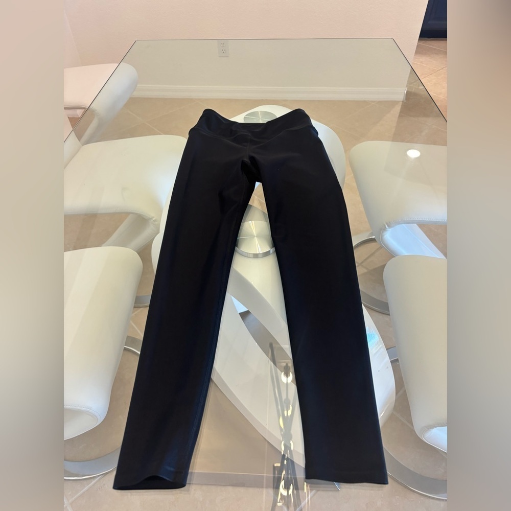Black Thick leggings with stretch High Waisted Never Worn .